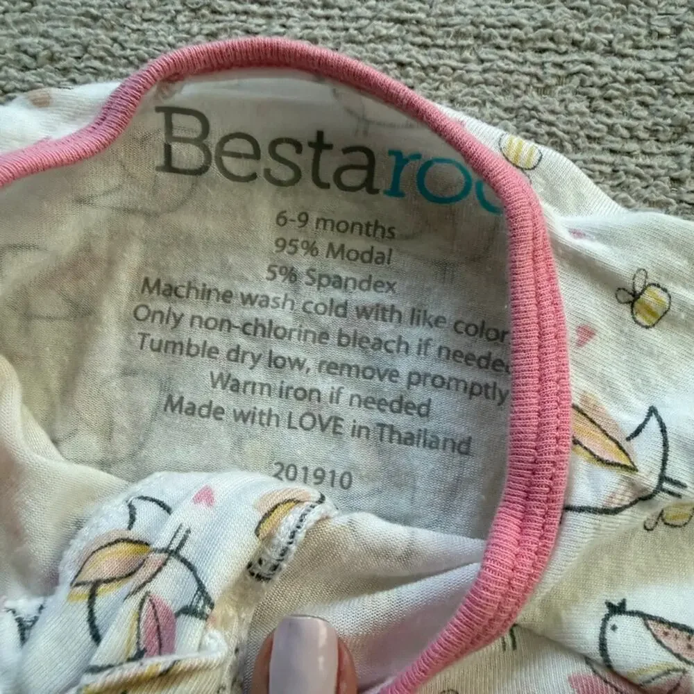 Bestaroo Baby Girl Bird Print One Piece Pajama 6-9M